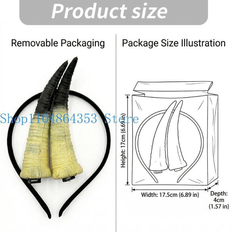 652f chifre cabra hairband cos - Easy Cosplay Prop avaliação e preço