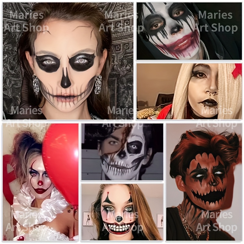 5 pçs preto & palhaço branco 3 - Cosplay Prop Paint avaliação e preço