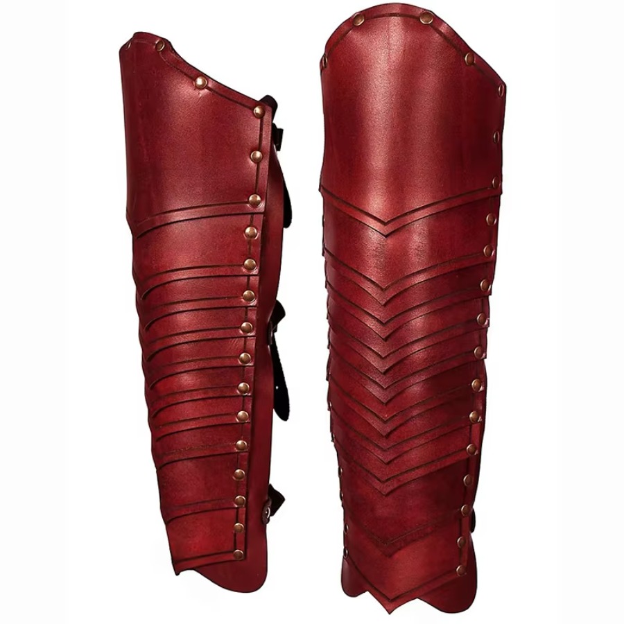 Caneleiras de couro para perna - Cosplay Prop avaliação e preço