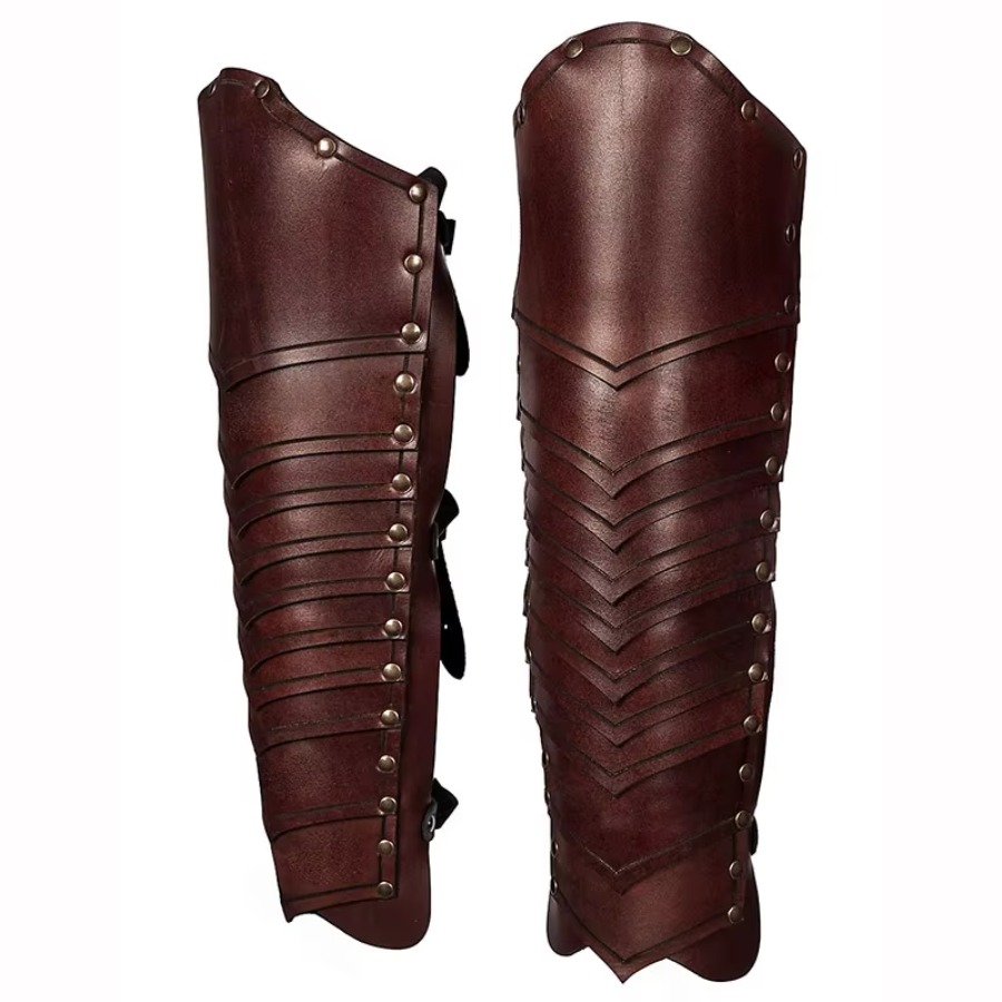 Caneleiras de couro para perna - Cosplay Prop avaliação e preço