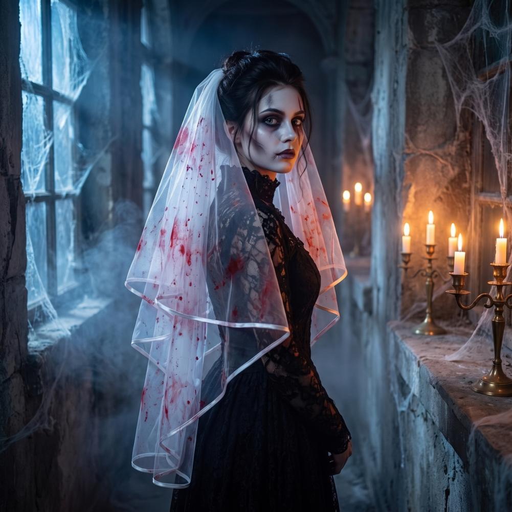 Véu de Noiva Fantasma com Pent - Easy Cosplay Prop avaliação e preço