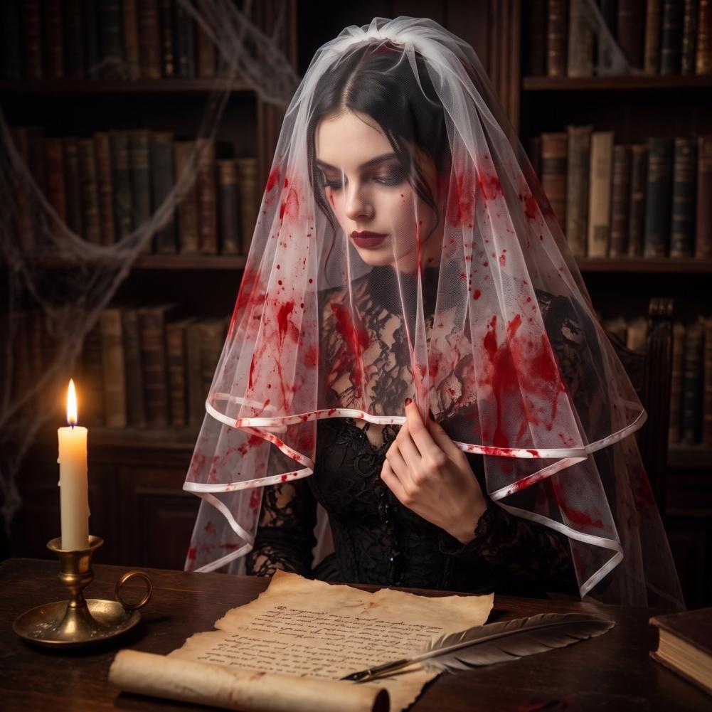 Véu de Noiva Fantasma com Pent - Easy Cosplay Prop avaliação e preço